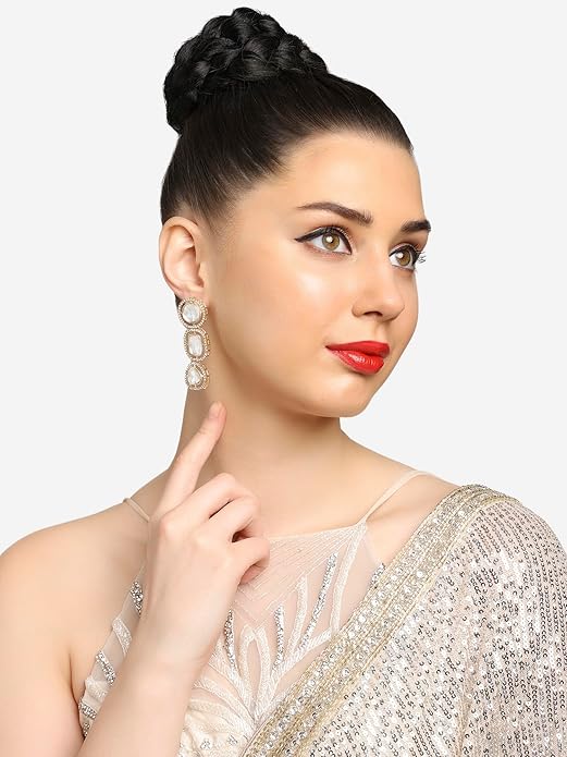Gold Tone Austrian Diamond Dangle Earrings