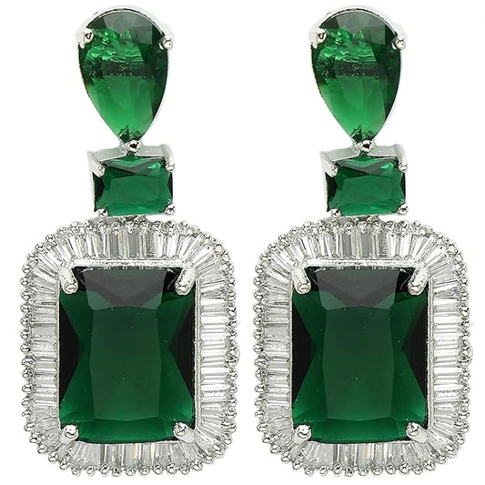 American Diamond Crystal Studded Drop Earrings