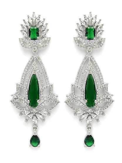 Blue American Diamond Jhumka Earrings