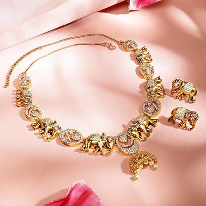 Gold plated temple jewellery set for weddings and festivals