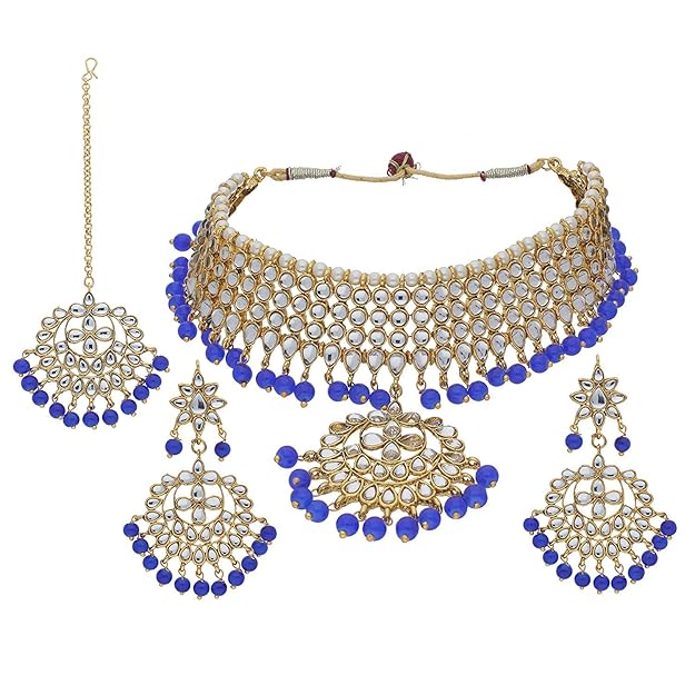 Bridal Kundan Jewellery Pearl Choker Set