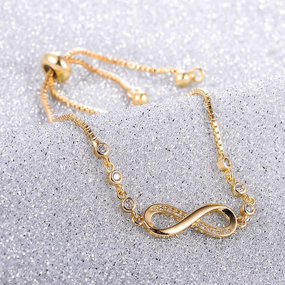Infinity Diamond Gold Love Knot Bracelet