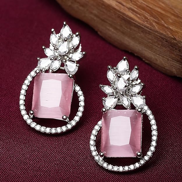 American Diamond Paisley Stud Earrings