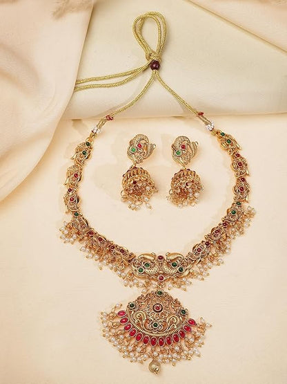 Bridal Temple Jewellery Pearl Choker Set