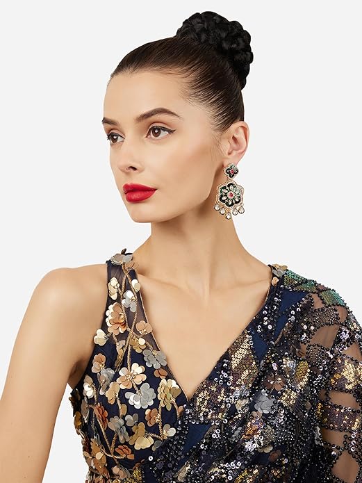 Meenakari jhumka with intricate handcrafted design