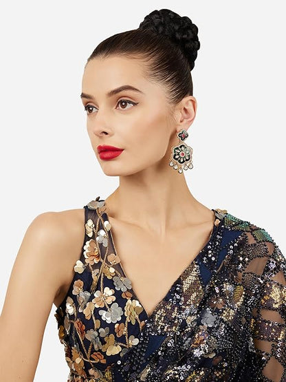 Meenakari jhumka with intricate handcrafted design