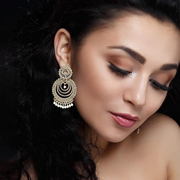 Combo Pack of 12 Pairs Antique Gold Plated Oxidized Earrings