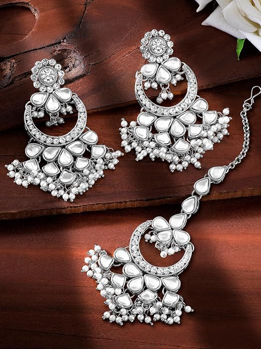 Gold Mangtika Kundan in Traditional Ethnic Jewellery Set Design for Women