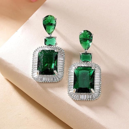 American Diamond Crystal Studded Drop Earrings