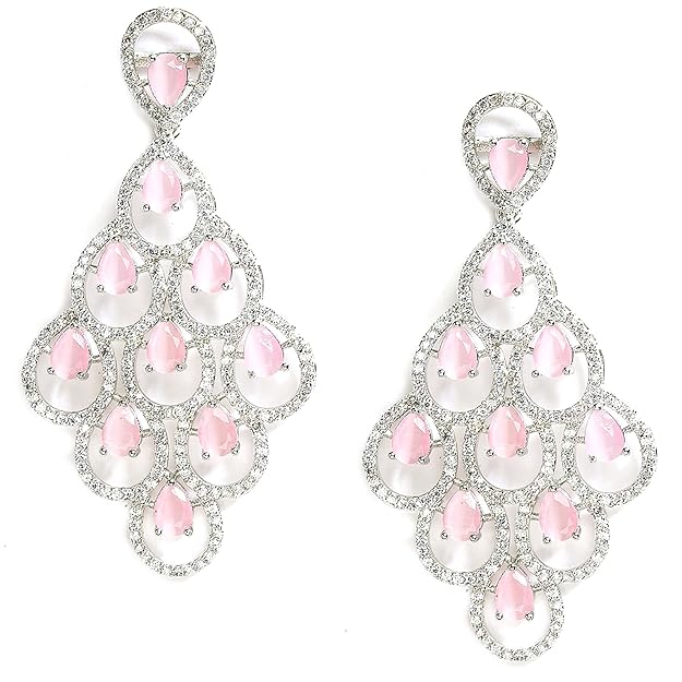American Diamond Contemporary Drop Earrings