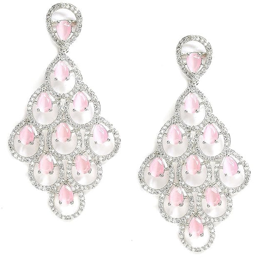 American Diamond Contemporary Drop Earrings