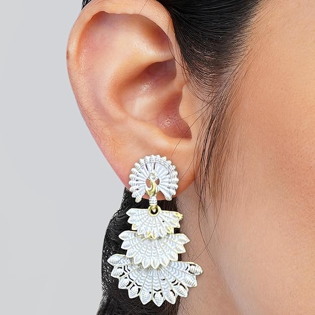 Floral Vintage Design Traditional Drop Jhumke Set of 12