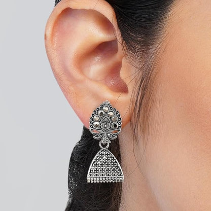 Traditional Earrings Jhumka Oxidised Set of 12