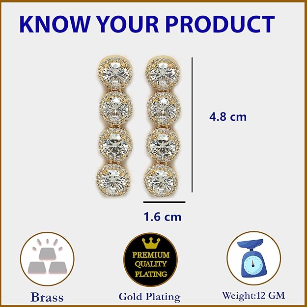 American Diamond Silver Tone Drop Earrings