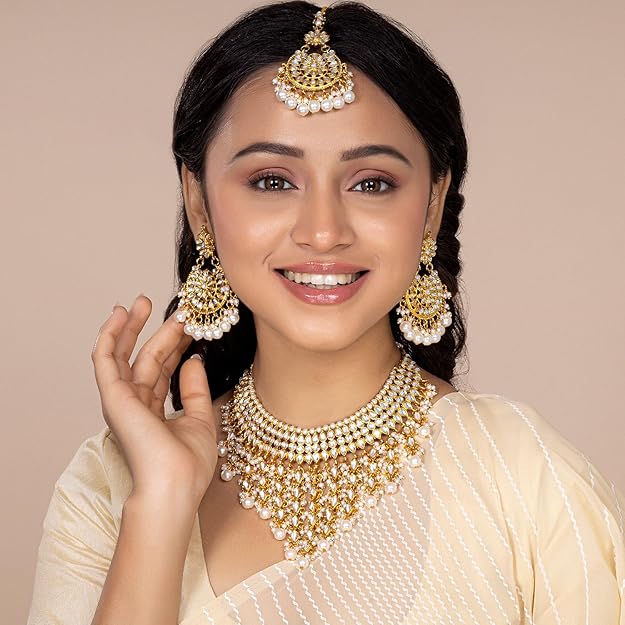 Kundan Faux Pearl Necklace Set