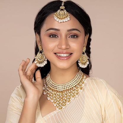 Kundan Faux Pearl Necklace Set