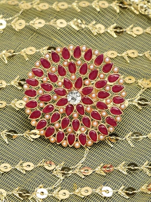 Floral Pink Adjustable Ring