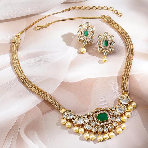 Temple Jewellery Choker CZ Set
