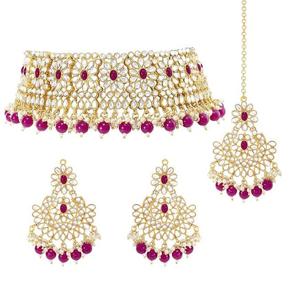 Necklace and Earring Set in Crystal and Faux Pearl Jewellery Gift Set for Women