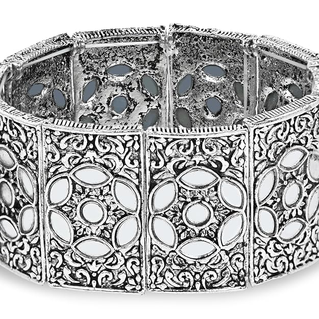 Womens Stretch Bracelets Oxidised Afghani Design