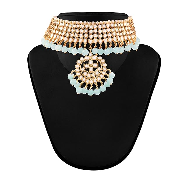 Bridal Kundan Jewellery Pearl Choker Set