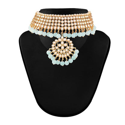 Bridal Kundan Jewellery Pearl Choker Set