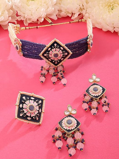 Indian Kundan Choker Necklace Set