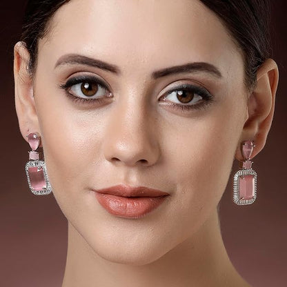 American Diamond Crystal Studded Drop Earrings