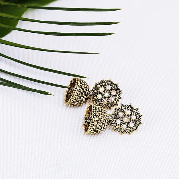 Floral Vintage Design Traditional Drop Jhumke Set of 12