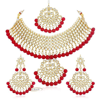 Bridal Kundan Jewellery Pearl Choker Set