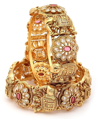 Temple Jewellery Bangles | Set of 2