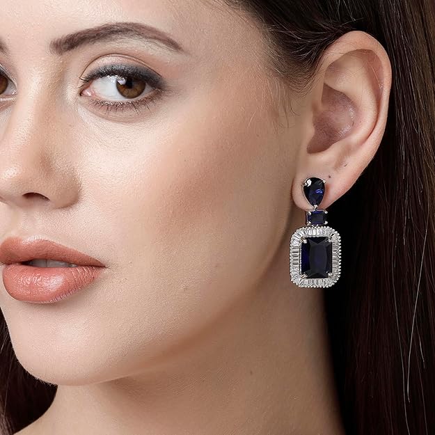 American Diamond Crystal Studded Drop Earrings