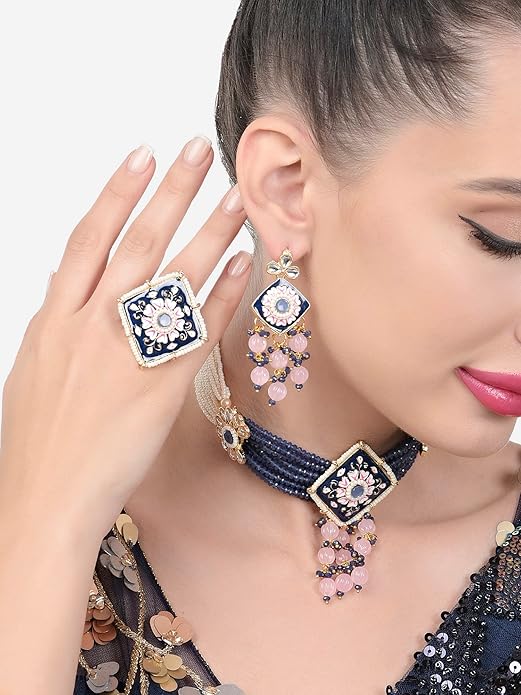 Indian kundan choker necklace with classic bridal style