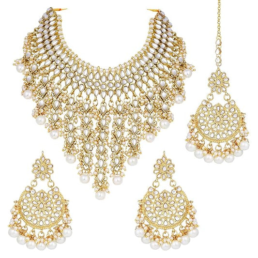 Kundan Faux Pearl Necklace Set