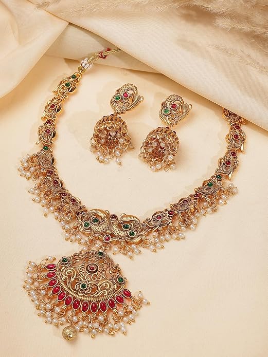 Bridal Temple Jewellery Pearl Choker Set