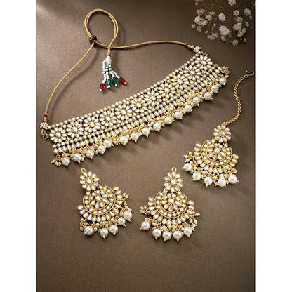 Necklace and Earring Set in Crystal and Faux Pearl Jewellery Gift Set for Women