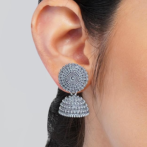 Traditional Earrings Jhumka Oxidised Set of 12