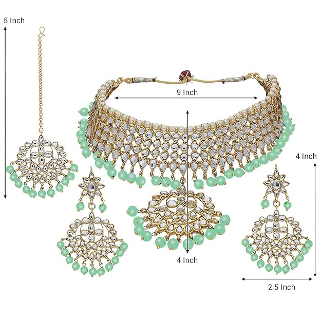 Bridal Kundan Jewellery Pearl Choker Set