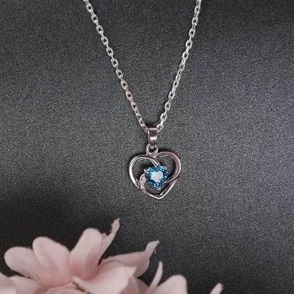 Silver Heart Pendant Necklace in 925 Sterling Silver with Optional Chain