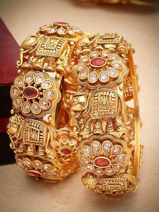 Temple Jewellery Bangles | Set of 2