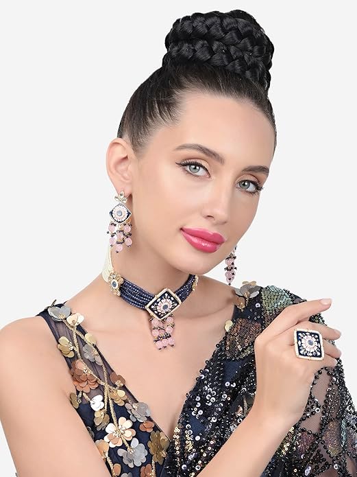 Indian Kundan Choker Necklace Set