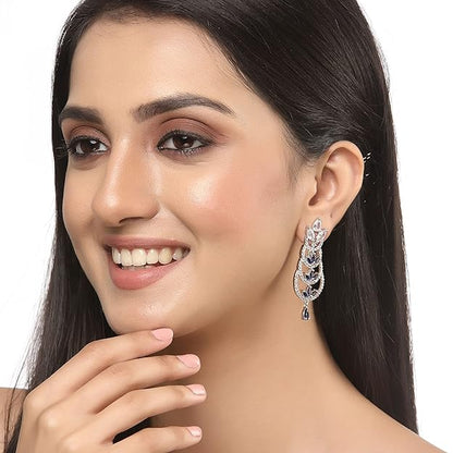 Diamond dangle earrings with luxurious elegant finish