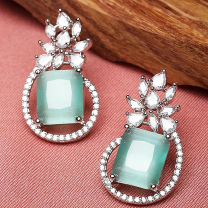 American Diamond Paisley Stud Earrings