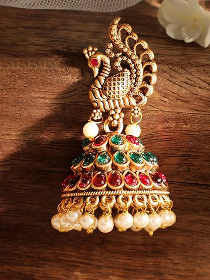Gold Plated Stylish Traditional Jhumka Earrings