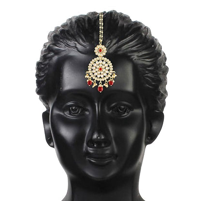 Traditional Indian head jewelry with detailed ethnic design
