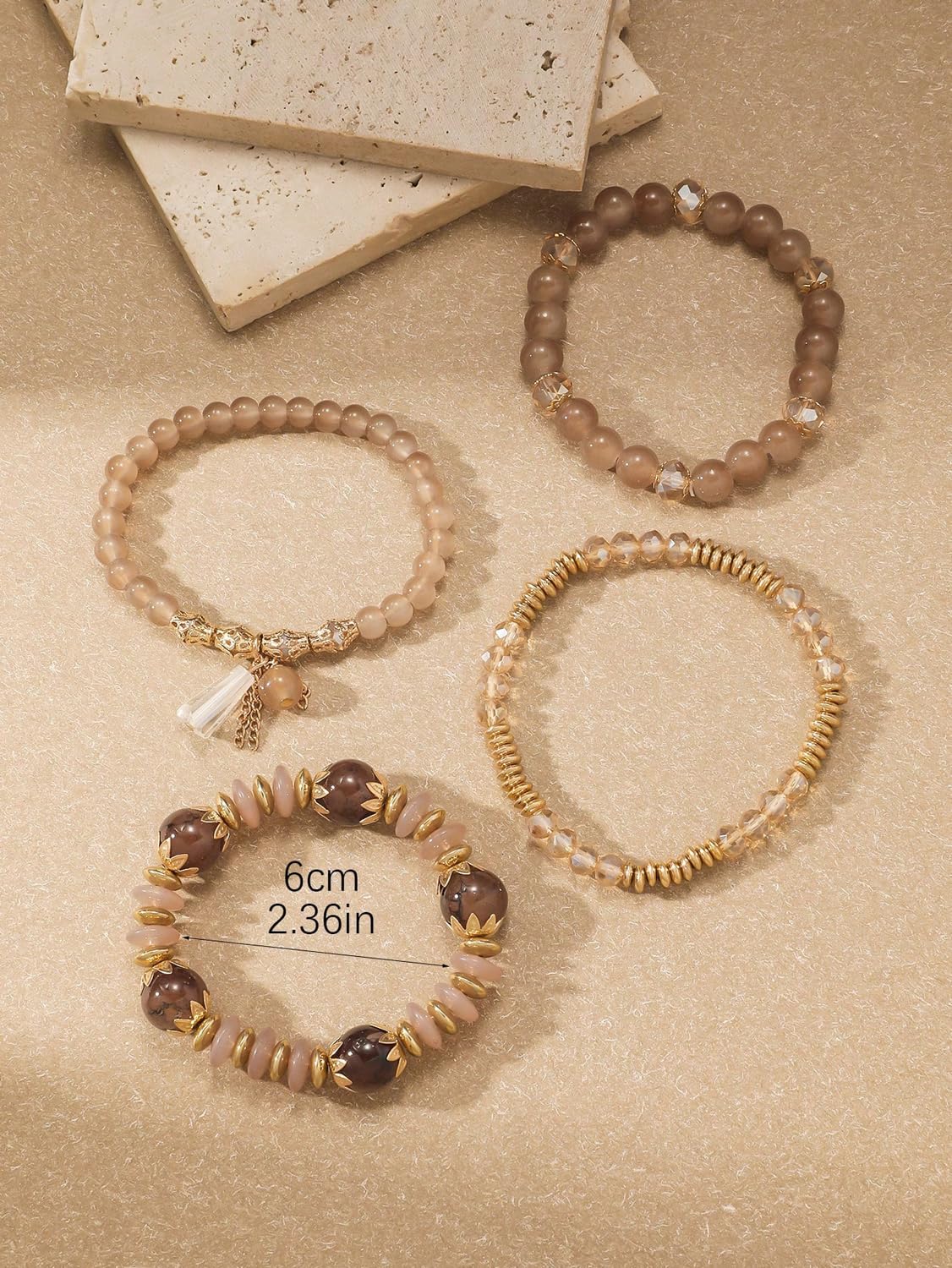 Bohemian Multilayer Crystal Bead Charm Bracelet