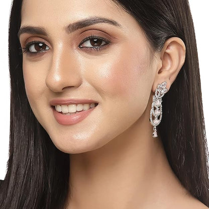 Diamond dangle earrings with luxurious elegant finish