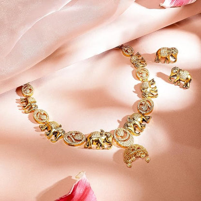 Gold Plated Temple Jewellery Set