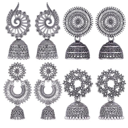 Chandbali Stylish Jhumkas Traditional Earrings Set of 4