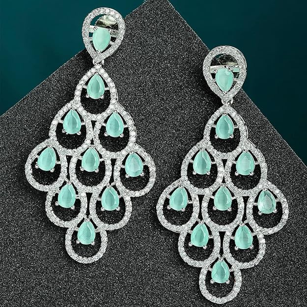 American Diamond Contemporary Drop Earrings
